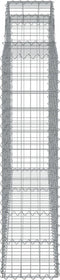 vidaXL - Schanskorven - 9 - st - gewelfd - 200x30x120/140 - cm - ijzer