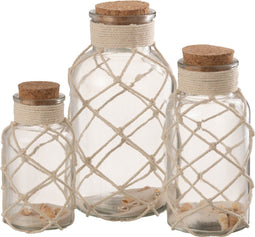 J-Line decoratie Vaas Sand Schelpen - glas - transparant - large