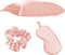 SMUG Satijnen Kussensloop, Slaapmasker en Scrunchie Set - 47 x74cm Anti Allergeen Pillow Case - Geschenkset voor Vrouwen - Roze
