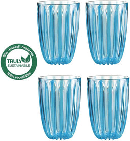 Guzzini - Dolcevita - Glazen - 450ml - Set van 4 - Bio Plastic - Blauw