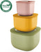 Guzzini - STORE&MORE - Set van 3 - DIEP - luchtdichte koelkast/vriezer/magnetron opbergdozen - Groen Geel Roze