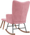 vidaXL - Schommelstoel - met - voetenbank - fluweel - roze