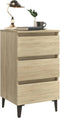 vidaXL - Nachtkastjes - 2 - st - met - metalen - poten - 40x35x69 - cm - sonoma - eiken