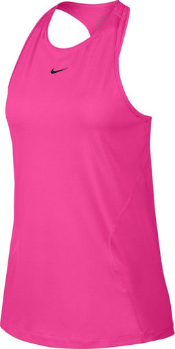 Nike Pro Tank - Sporttop Dames - Slim fit ademend mesh - Laser Fuchsia/(Black) - Maat L