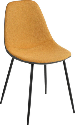 Mica Decorations Tallos Eetkamerstoel - Gerecycled Polyester - Oker, Donkergrijs