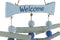 Ophangdecoratie Home ESPRIT Blauw Wit Mediterrane 26 x 2 x 47 cm (2 Stuks)