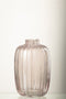 J-Line vaas Strepen - glas - roze - small - Ø 12.5 cm