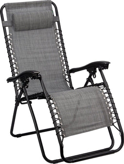 Abbey Camp - Relaxstoel - Verstelbaar met hoofdkussen - Grijs