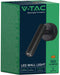 V-TAC VT-412-M-B LED Wandlampen - Enkele kop - IP20 - Zwart - 2 Watt - 150 Lumen - 3000K