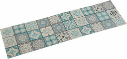 Tafelloper Versa Mozaïek Turkoois Polyester (44,5 x 0,5 x 154 cm)
