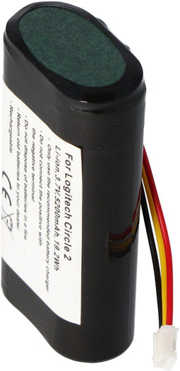 Batterij geschikt voor Logitech Circle 2, Li-ion, 3.7V, 5200mAh, 19.2Wh