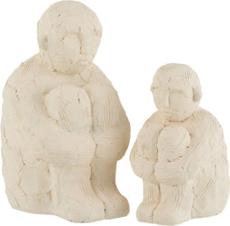 J-Line decoratie Figuur Zittend - cement - wit - large