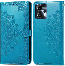 iMoshion Hoesje Geschikt voor Motorola Moto G23 / Moto G13 Hoesje Met Pasjeshouder - iMoshion Mandala Bookcase - Turquoise