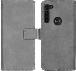 iMoshion Hoesje Geschikt voor Motorola Moto G8 Power Hoesje Met Pasjeshouder - iMoshion Luxe Bookcase - Grijs