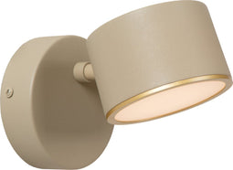 Lucide GIAN - Wandlamp - LED Dimbaar 1x9W 2700K - Taupe