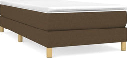 vidaXL - Boxspringbed - 100x200 cm - stof - donkerbruin