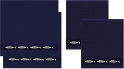 //DDDDD combiset 2 keukendoeken & 2 theedoeken Pescado navy