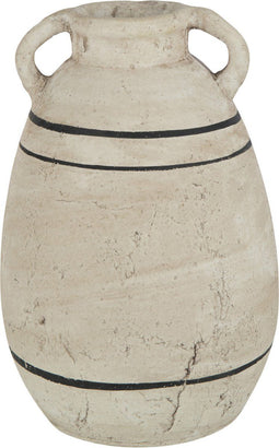 J-Line kruik Streep Terracotta - keramiek - beige/zwart - medium