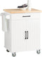 SoBuy FKW119-WN - Keukenwagen - Witte Keukentrolley met Wielen - 75,5 x 45,5 x 91 cm
