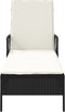 vidaXL - Ligbed - met - Kussen - - - Zwart - Poly - Rattan