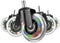 Deltaco GAM-141 - RGB Rainbow Zwenkwielen - 3 inch - Zwart (5 stuks)