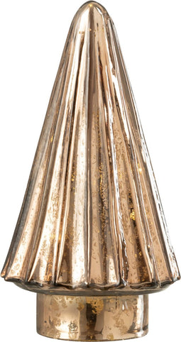 J-Line decoratie kerstboom - glas - bruin - small - LED