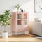 vidaXL - Hoge - kast - 68x39x111,5 - cm - staal - roze