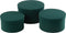 J-Line doos Rond Plat - fluweel/papier - groen - 3 stuks
