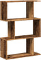 vidaXL - Kamerscherm - / - boekenkast - 3-laags - 70x24x97 - cm - hout - oud - hout