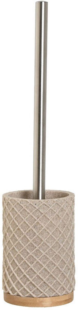 Toiletborstel Home ESPRIT Beige Zilverkleurig Hars Bamboe 9 x 9 x 37 cm