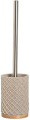 Toiletborstel Home ESPRIT Beige Zilverkleurig Hars Bamboe 9 x 9 x 37 cm