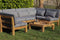 Tuin loungeset Aruba 7-delig + hoek (incl. kussens) - Donkergrijs - Teak