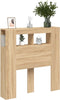 Hoofdeinde met LED 100x18,5x103,5 cm bewerkt hout sonoma eiken