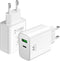 Ewent EW1325 - Oplader - 30W USB-C en QC3.0 - Wit