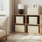 Woltu Opbergdoos met Deksel Set van 5 - Opvouwbare Stofbox met Handvatten - Crème - 48 x 30 x 36 cm