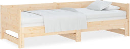 vidaXL - Slaapbank - uitschuifbaar - massief - grenenhout - 2x(80x200) - cm