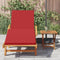 vidaXL - Opvouwbare - Zonnebank - met - Wielen - & - Kussen - Rood - Massief - Hout - Acacia