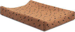 Jollein Aankleedkussenhoes - Jersey 50x70cm - Caramel met zwarte spots
