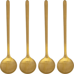 Koffielepel Bialetti Deco Glamour Gouden Staal (4 Stuks)