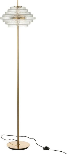 J-Line voetlamp Doorschijnend - metaal/glas - goud - LED lichtjes