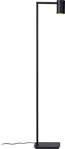 Atmooz - Vloerlamp Bisho - Staande Lamp - Stalamp - Woonkamer - Zwarte Buitenkant - Gouden Binnenkant - Hoogte 147cm - Metaal