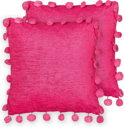 JASMINE - Sierkussen set van 2 - Roze - 45 x 45 cm - Polyester