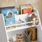 SoBuy KMB34-W - Boekenrek - 1 groot vak 2 boekenvakken 3 opbergdozen - Wit