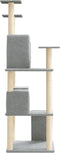 vidaXL - Kattenmeubel - met - sisal - krabpalen - 153 - cm - lichtgrijs