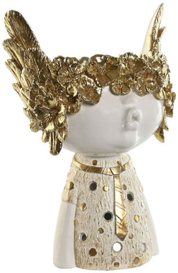 Decoratieve figuren Home ESPRIT Wit Gouden 18 x 14 x 25 cm
