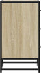 vidaXL - Nachtkastje - 40x34,5x60 - cm - bewerkt - hout - en - metaal - sonoma - eiken