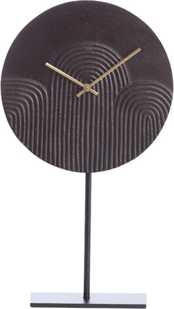 Gwenna klok op voet 26x7x40 cm - bruin