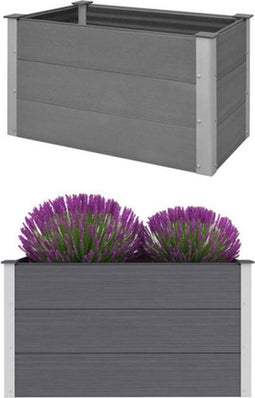 vidaXL - Plantenbak - verhoogd - 100x50x54 cm - HKC - grijs