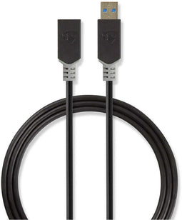 Nedis CCBW61010AT20 - USB A naar USB A Kabel - 200 cm - Grijs