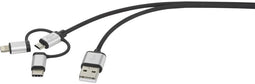 Renkforce RF-3334578 - USB A naar USB 2.0 micro kabel - 300 cm - Grijs